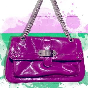 Purple Purse with silver chain